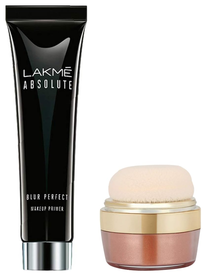 Lakm Absolute Blur Perfect Makeup Primer, 30G And Lakm Face Sheer Highlighter, Sun Kissed, 4G
