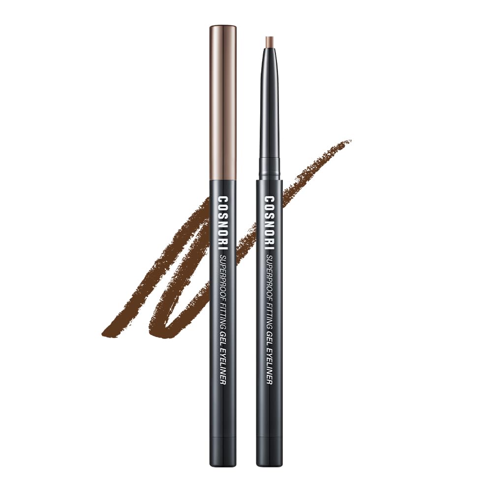 Cosnori Super Proof Fitting Gel Eyeliner 04 Peanut Brown - Smudge-Proof, Longwear Eyeliner Pencil, Soft Drawing 2Mm Ultra-Slim P