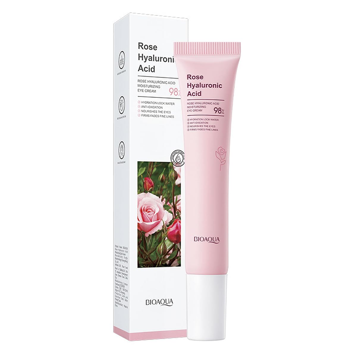 BIOAQUA Rose 98% Hyaluronic Acid Eye Cream Moisturizing 20g