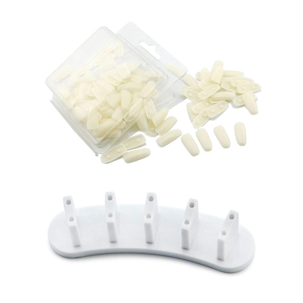 KADS 1set Nail Practice Stand Nail Training Holder + 100pcs Practice Nail Tips Salon Manicure Nail Art Beauty Tools