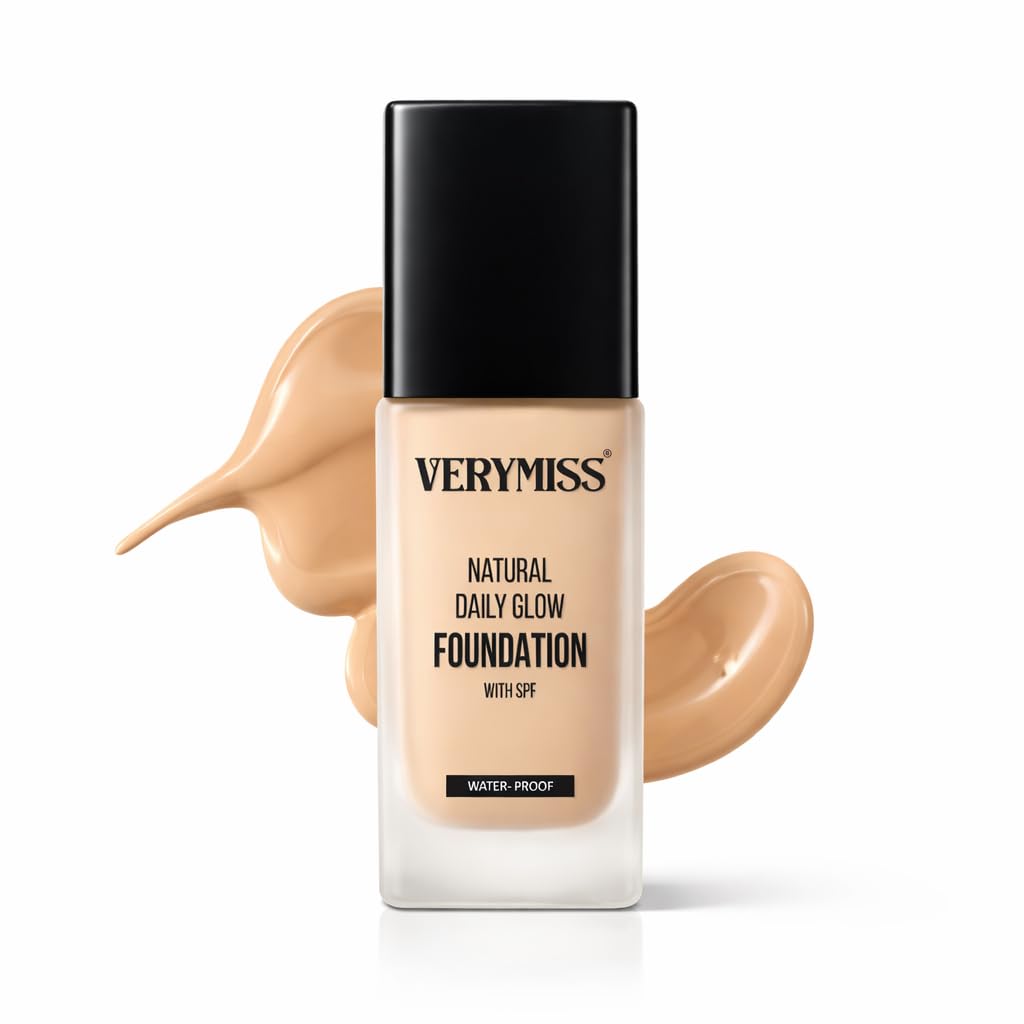 Verymiss Daily Glow Liquid Foundation 30Ml Smooth Application Full Coverage Blendable For Normal To Oily Skin Vegan With Spf Bei