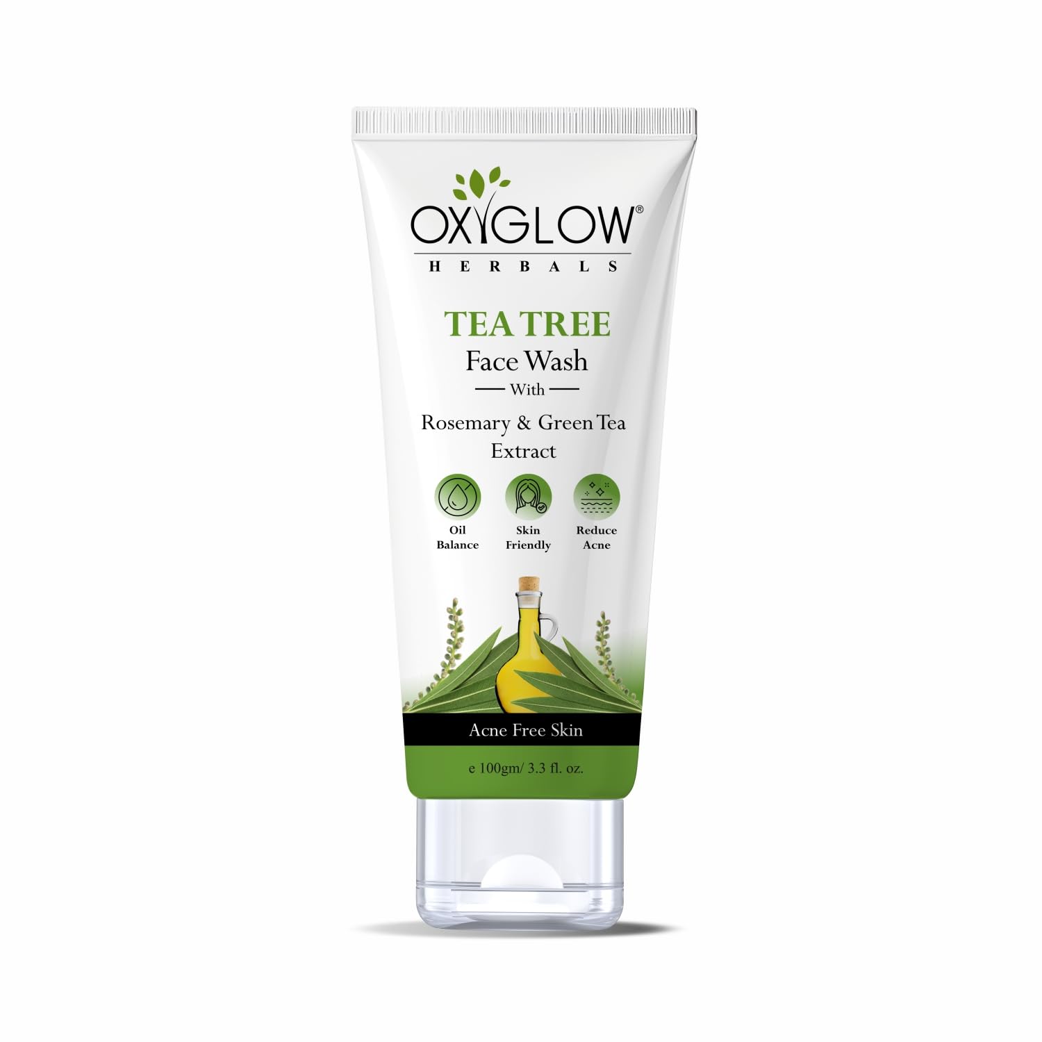 Oxyglow Tea Tree Face Wash With Rosemary And Green Tea Extract, 100Gm