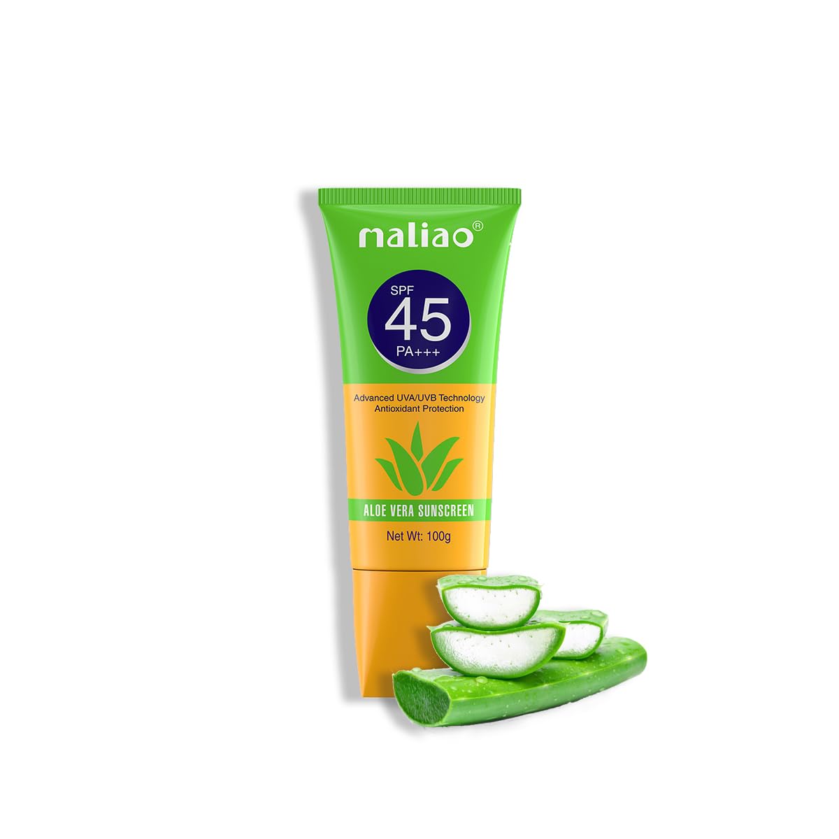 Maliao Aloe Vera Sunscreen SPF 45 PA+++  Your Ultimate Sun Protection, 100g