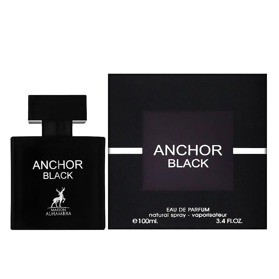 Maison Alhambra Anchor Black Eau de Parfum Spray for Men, 3.4 Ounce