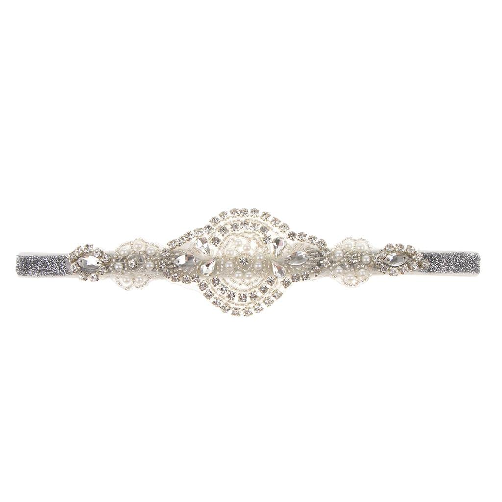 ATORSE?1920s Flapper Artificial Feather Headband Women 20s Accessories Bridal Headpiece White Pearl