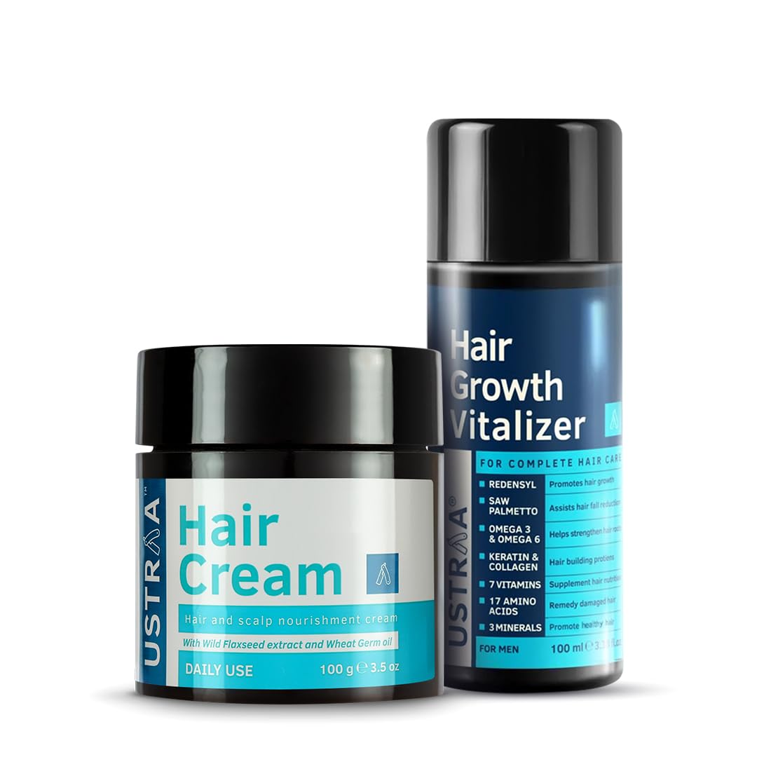 Ustraa Hair Growth Vitalizer - 100 Ml - Clinically Tested | With Redensyl, Saw Palmetto | Non-Sticky, Non-Oily & Hair Cream - Da