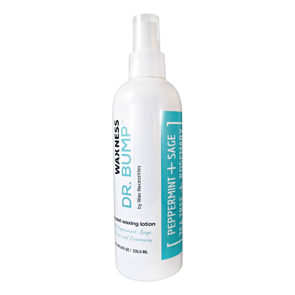 Wax Necessities Waxness Dr Bump Natural Pre Post Lotion with Peppermint Sage Rosemary and Tea Tree 8 Ounces