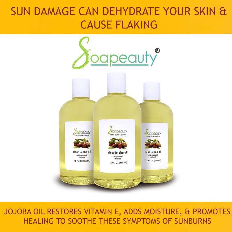 Soapeauty JOJOBA OIL  100% Natural golden Jojoba Oil  Jojoba Oil cold Pressed  carrier for Essential Oils, Jojoba oil for Skin,