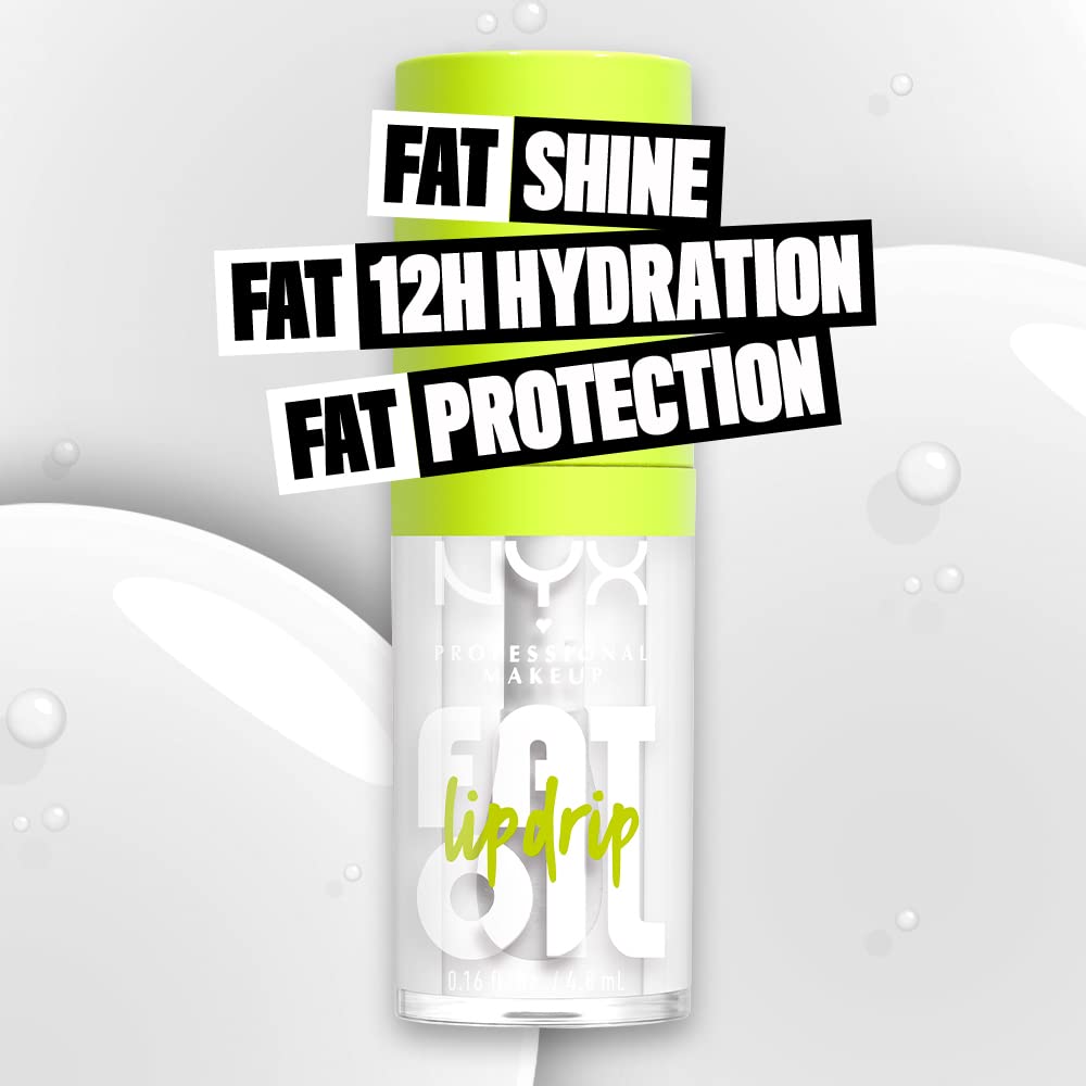 NYX PROFESSIONAL MAKEUP Fat Oil Lip Drip, Vegan Tinted Lip Oil, 0.16 Fl Oz, Up to 12 HR Hydration, Color 01 My Main