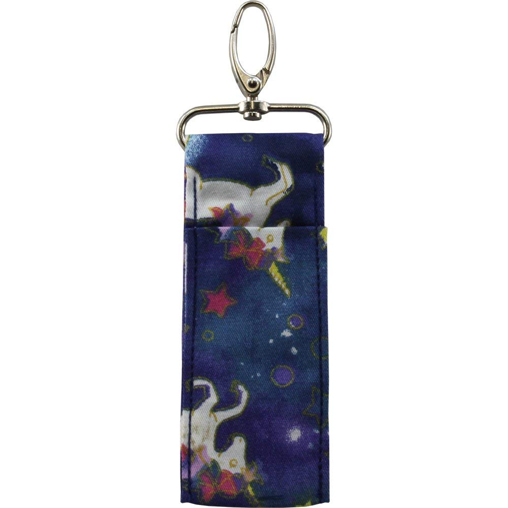 Birdz UNICORN Patterned Material Lip Balm Holsters, Lipstick Holder With Metal Clip (1 Pack)