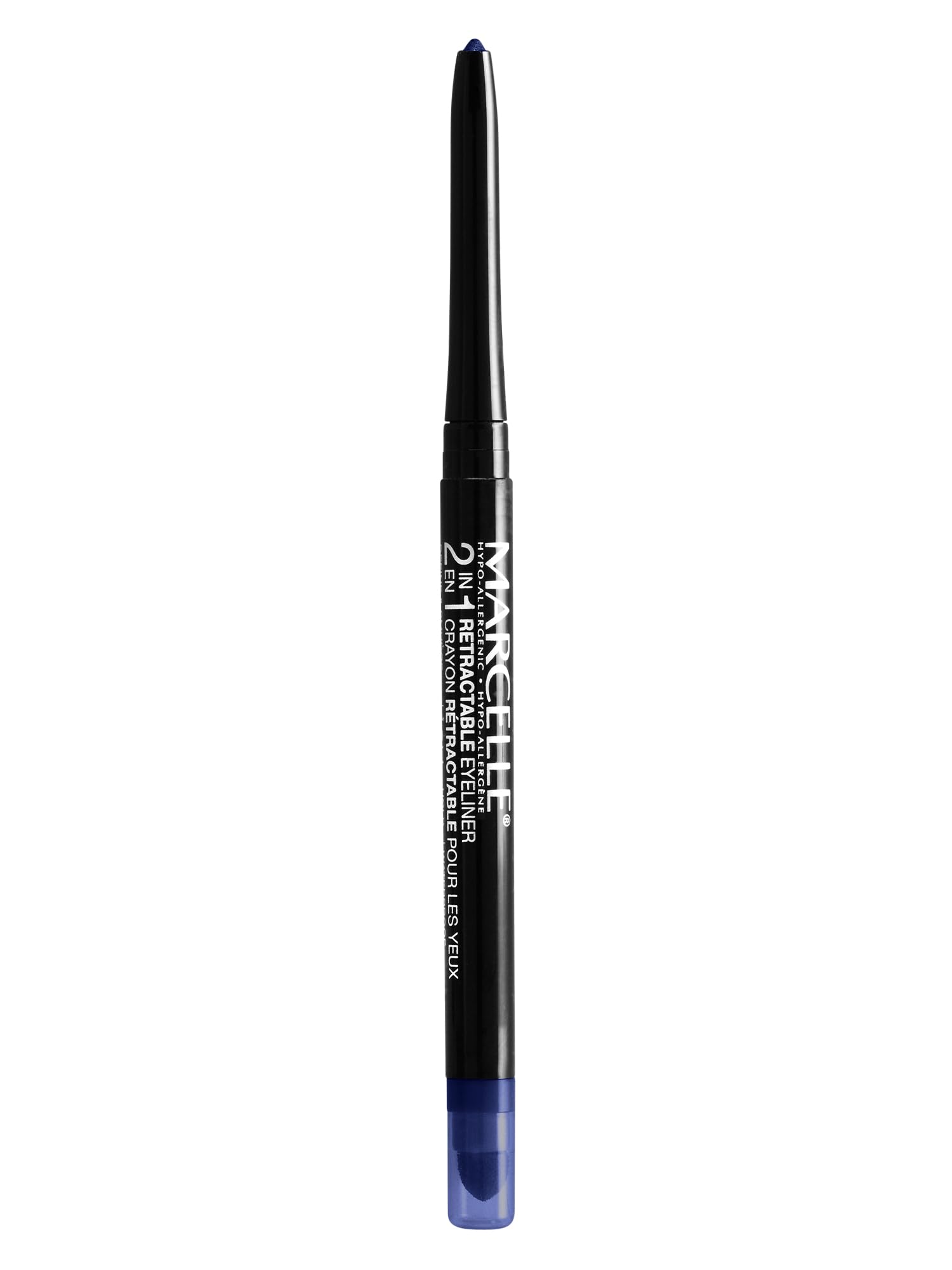 Marcelle 2-In-1 Retractable Eyeliner, Midnight Blue, Waterproof, Easy-To-Smudge, Smokey Eye, Long-Lasting 12H, Fragrance-Free, H