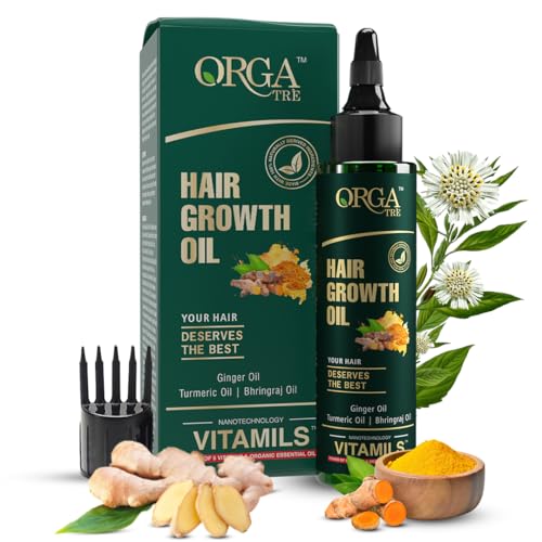 Orgatre Hair Growth Oil  100Ml | Anti Hairfall & Hair Regrowth | 28 Natural Ingredients With Bhringraj & Brahmi | Paraben, Sulf