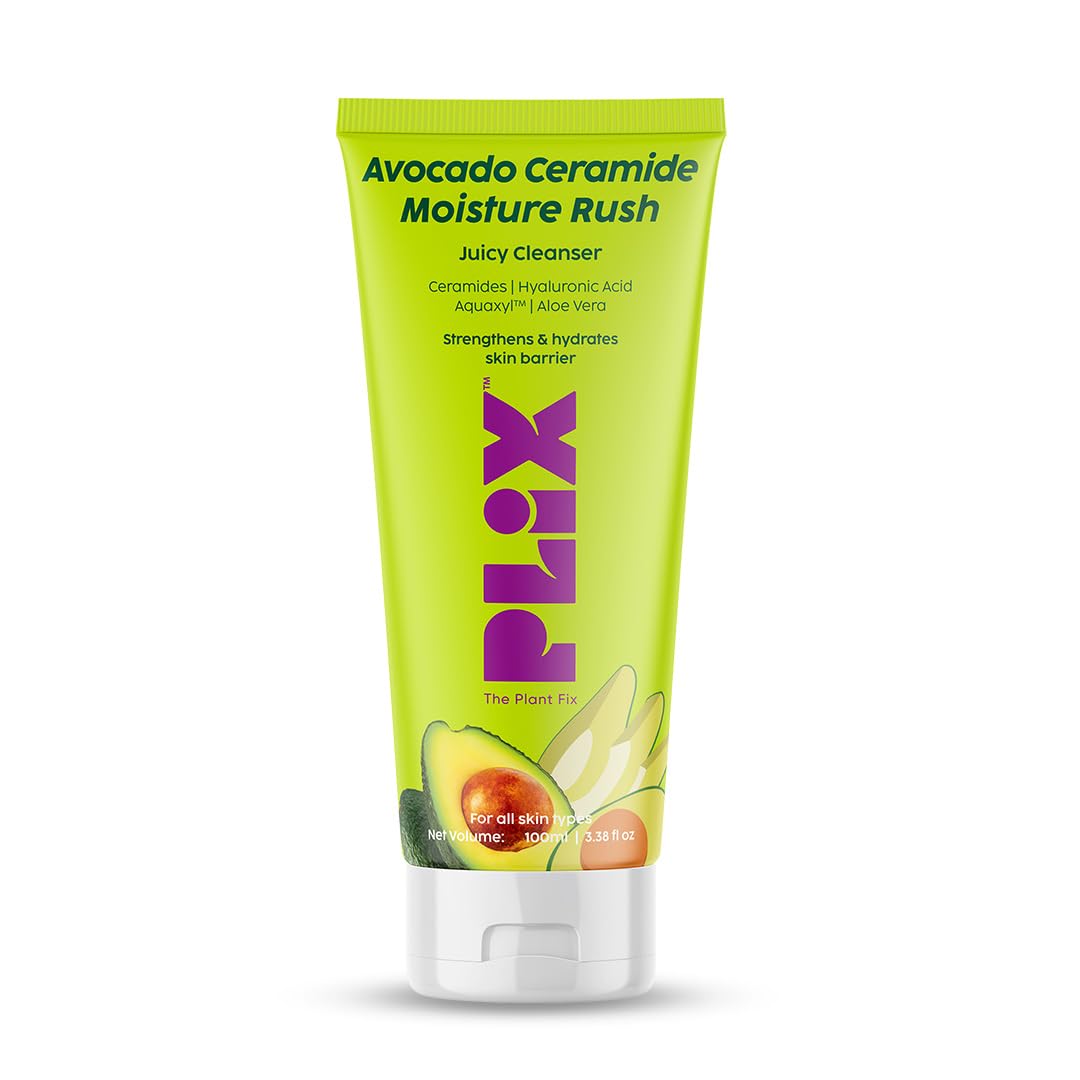 Plix  The Plant Fix Avocado Ceramide Moisture Rush Juicy Cleanser (100 Ml) | Ceramide Face Wash| Nourishes And Hydrates Skin | 
