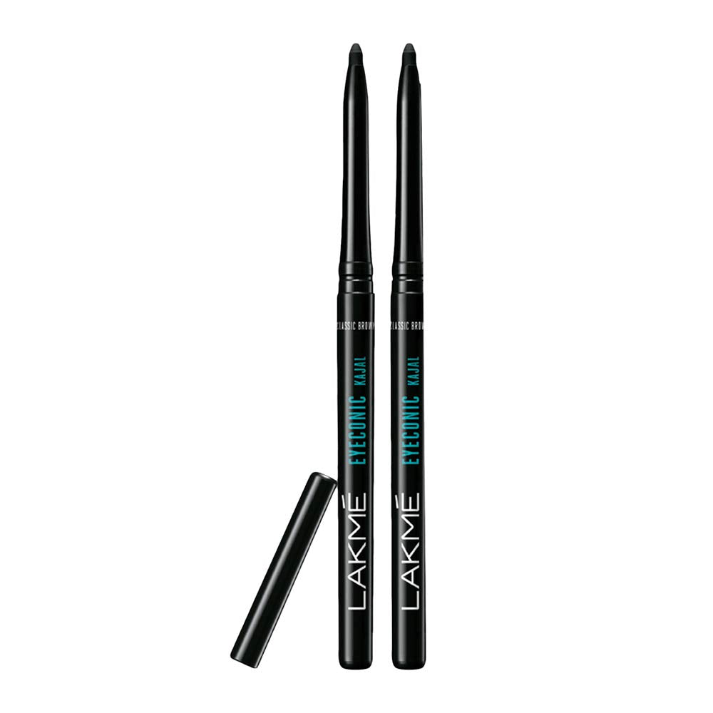 Lakm Eyeconic Kajal Twin Pack, Black, 0.35G With 0.35G, Matte Finish