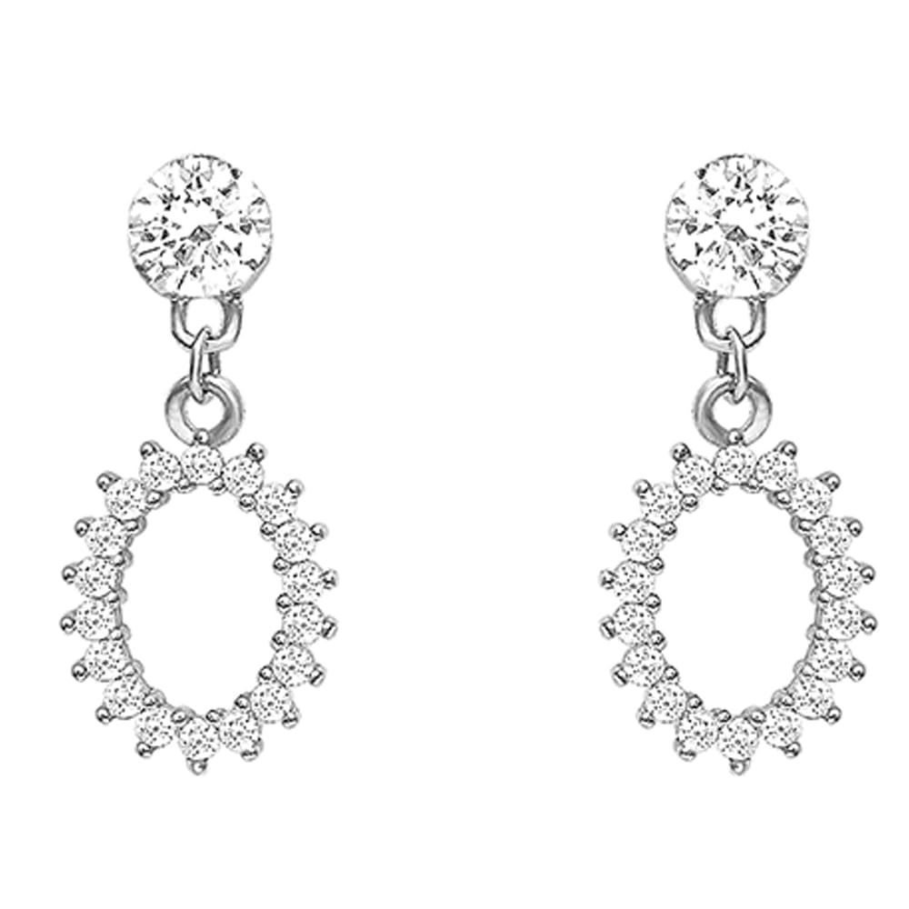 GIVA 925 Silver Nikitas Hollow Zircon Drop Studs|Gifts For Girlfriend,Rakhi Rakshabandhan Gift For Sister Bhabhi, With Certifica