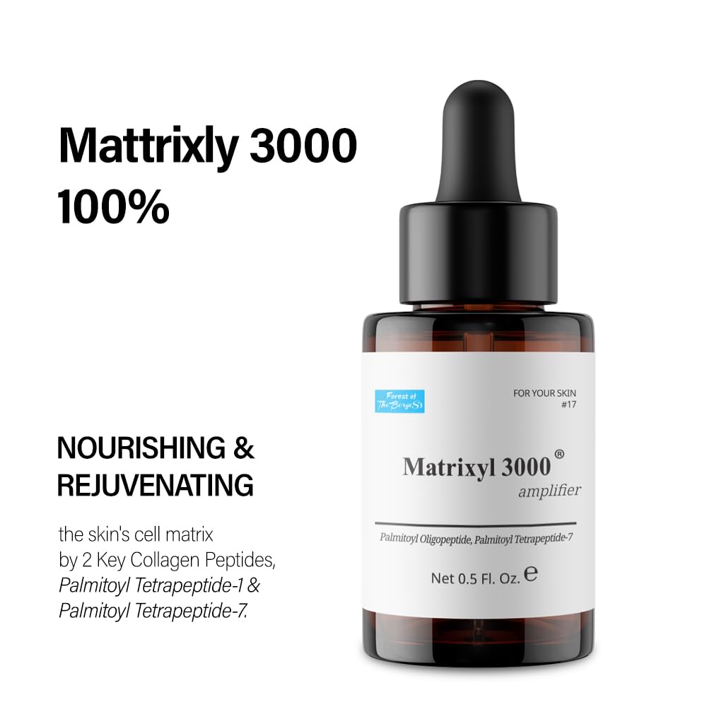Forest of the Borges's Matrixyl 3000 Amplifier Serum 0.5 fl. oz. cosmetic ingredients for face, neck and skin, wrinkle