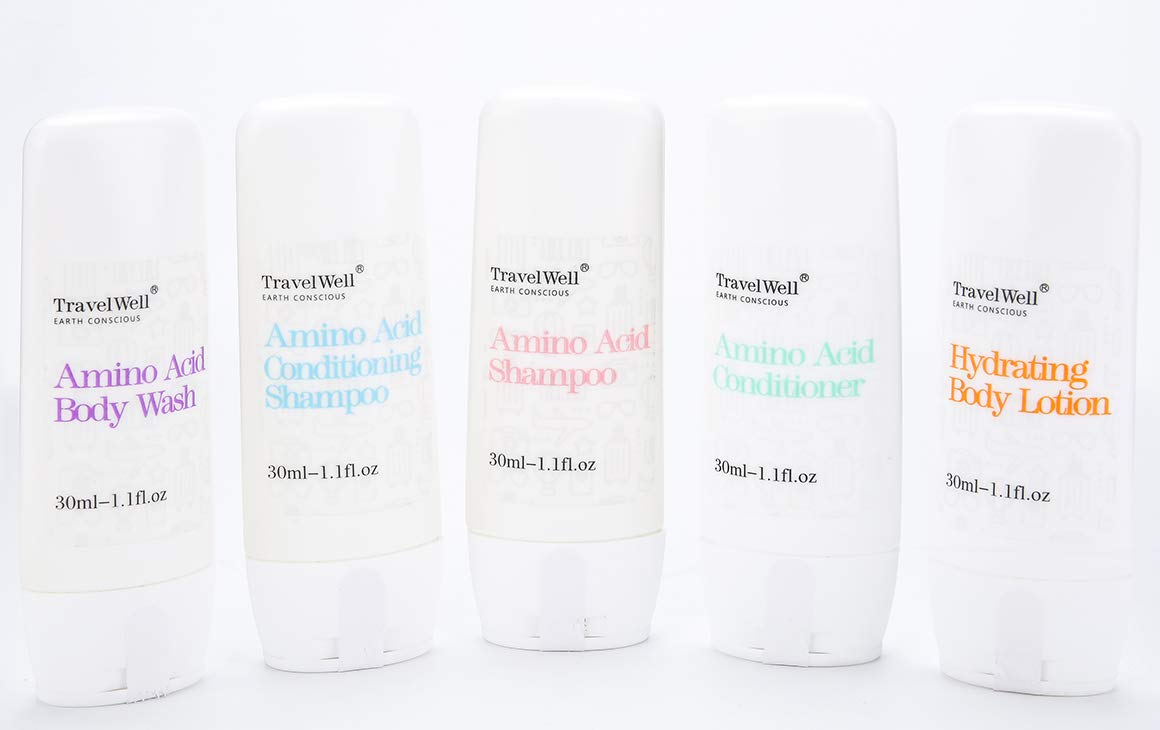 Travelwell Hotel Amenities Toiletries Individually Wrapped 30Ml Shampoo 25 Bottles + Conditioner, 25 Bottles + 28G Mini Soap Bar