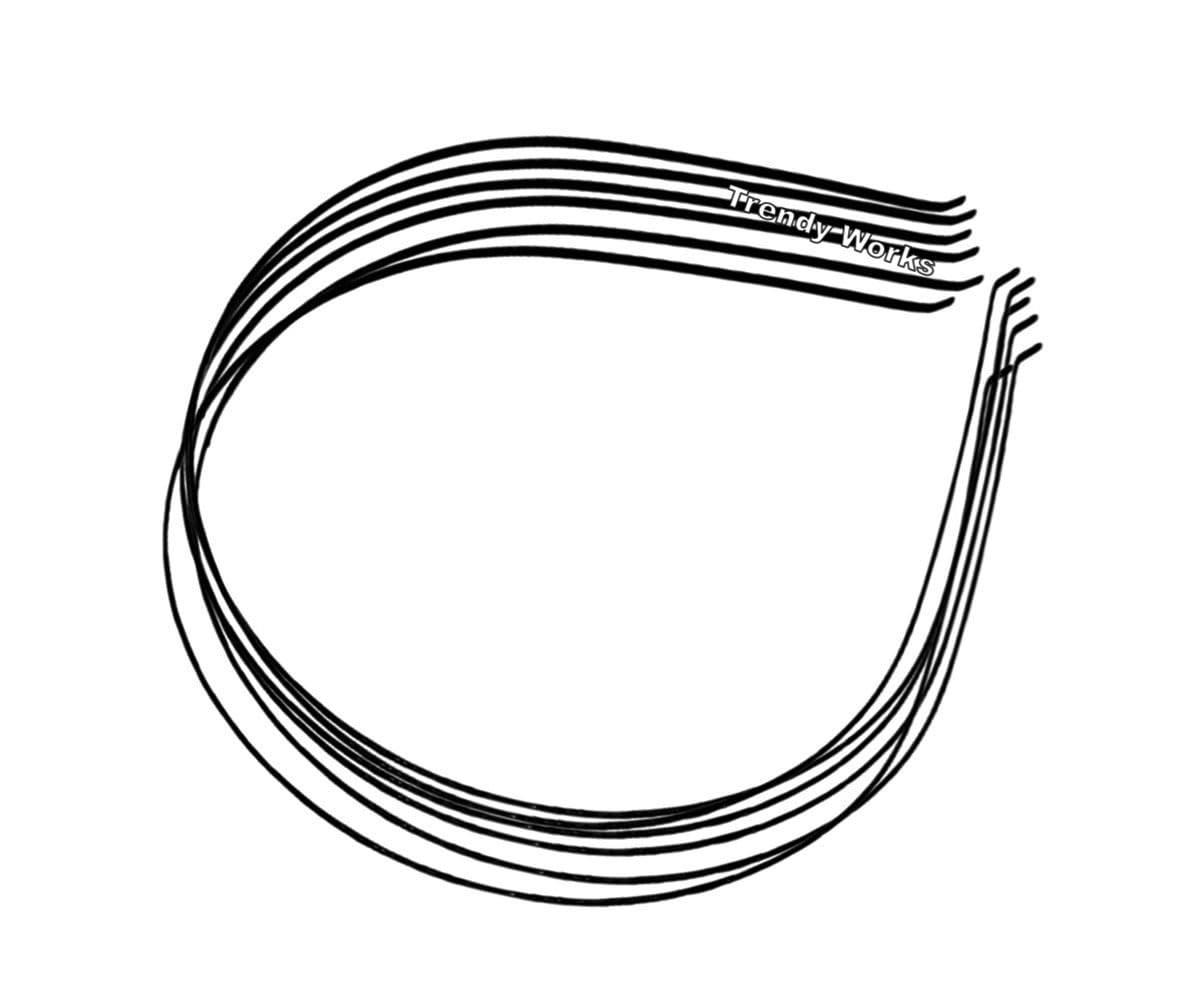 Trendy Works 6 Pieces Black Strong (2Mm Thin) Metal Hair Band Non Slip For Women Men Boys And Girls Unisex Sports Gym Workout He