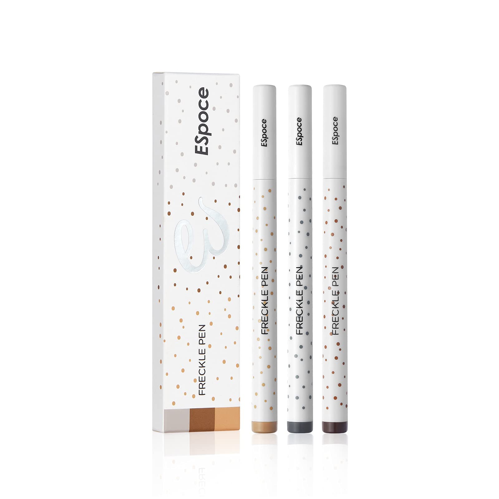 Freckle Pen 3 Colors Waterproof Long Lasting Quick Dry Small Spot Natural Like Face Freckle Makeup Pen, Dark Brown, Light Brown