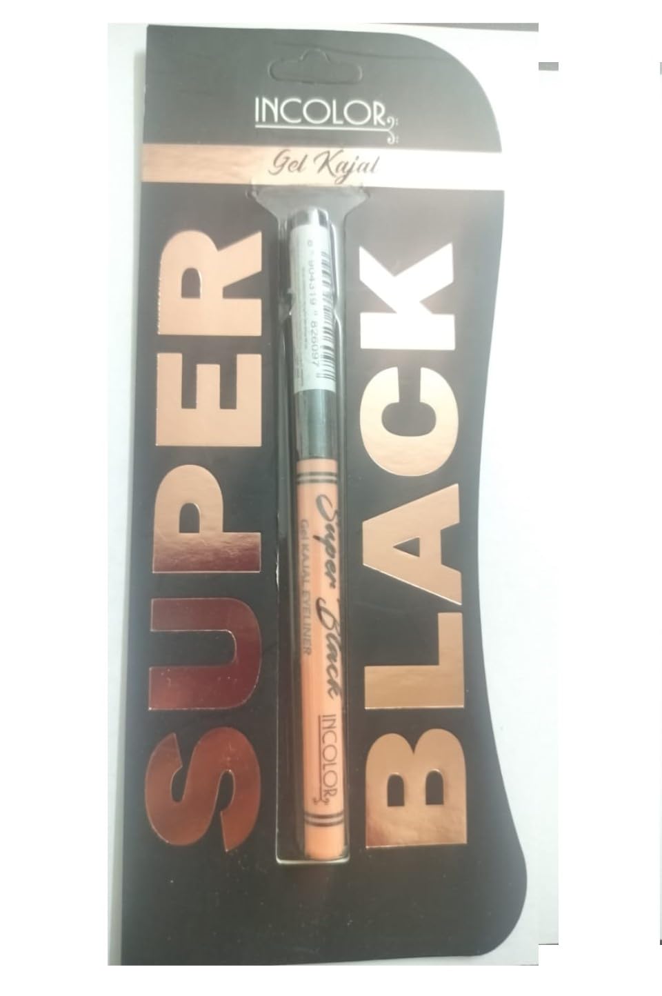 Super Black Gel Kajal Eyeliner Incolor, Black, 0.35 G