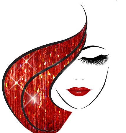 40'' Sparkling Hair Tinsel 100 Strands (Red Fire)