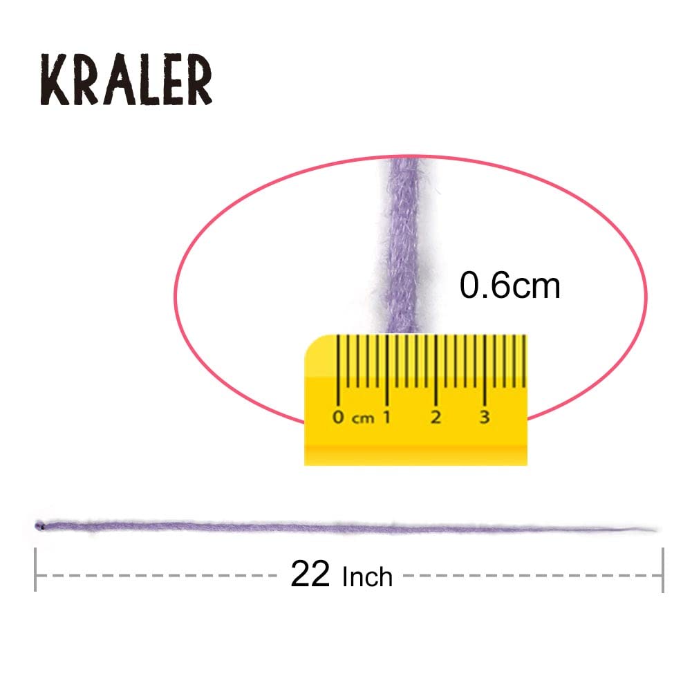 Kraler Lavender Purple Dreadlock Extensions, 22 '' Synthetic Crochet Dreads Extensions 100% Handmade Single Ended Dreads Thin 0.