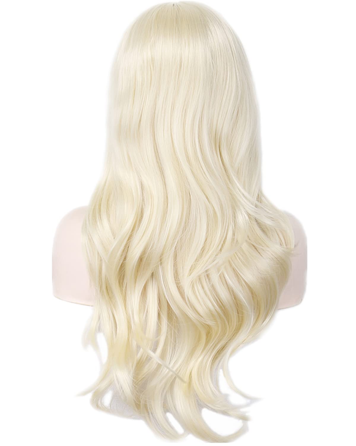 Aneshe Wigs 28'' Long Wavy Hair Heat Resistant Cosplay Wig For Women (Light Blonde)