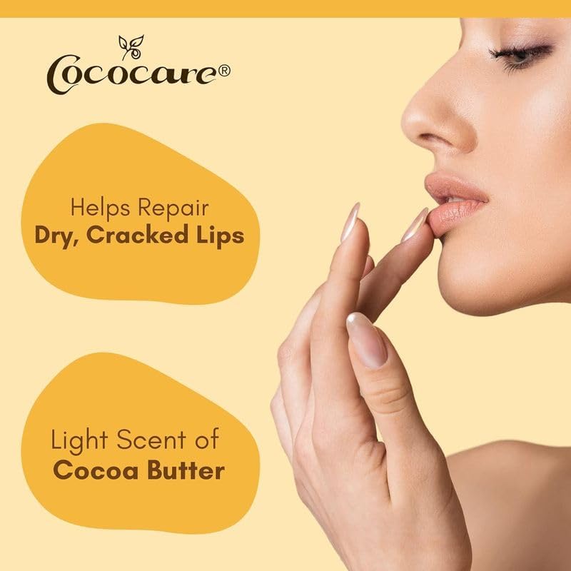 Cococare Cocoa Butter Lip Balm - The Little Yellow Stick Enriched With Natural Cocoa Butter - Conditions & Protects Lips With Hy