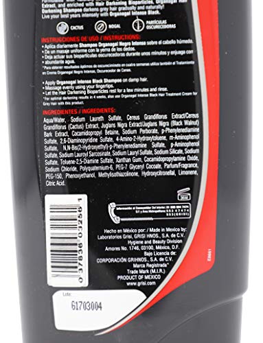 Grisi Organogal Shampoo| Darkening Shampoo with Cactus Extract, Darkening Hair Product for Gray Hair; 13.5 Fl Ounces