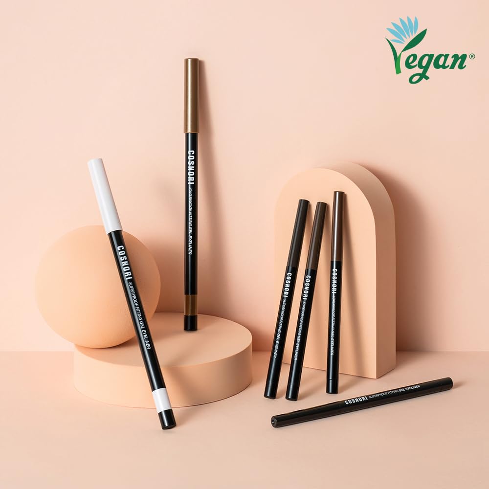 Cosnori Super Proof Fitting Gel Eyeliner 03 Walnut Brown - Smudge-Proof, Longwear Eyeliner Pencil, Soft Drawing 2Mm Ultra-Slim P