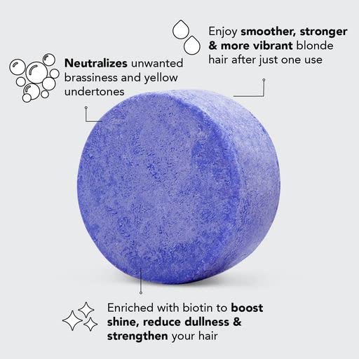 Kitsch Purple Shampoo Bar for Blonde Hair - Toning Purple Shampoo Bars with Biotin for Strengthening Hair & Neutralizing Brassy