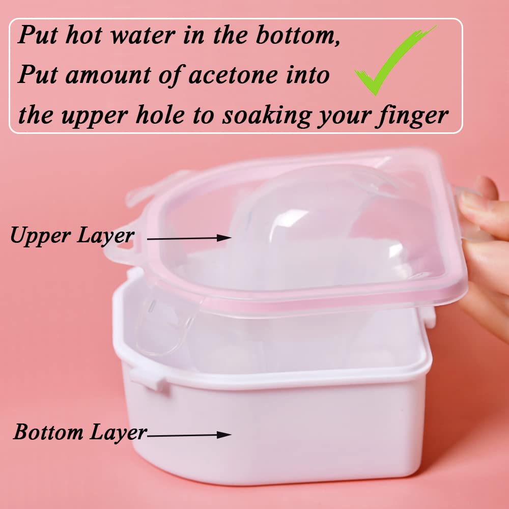 Nail Soaking Bowl, Gel Nail Polish Remover Kit, Manicure Bowl For Hand, Dip Powder Remover Tools, Nail Soak Off Bowl For Acrylic