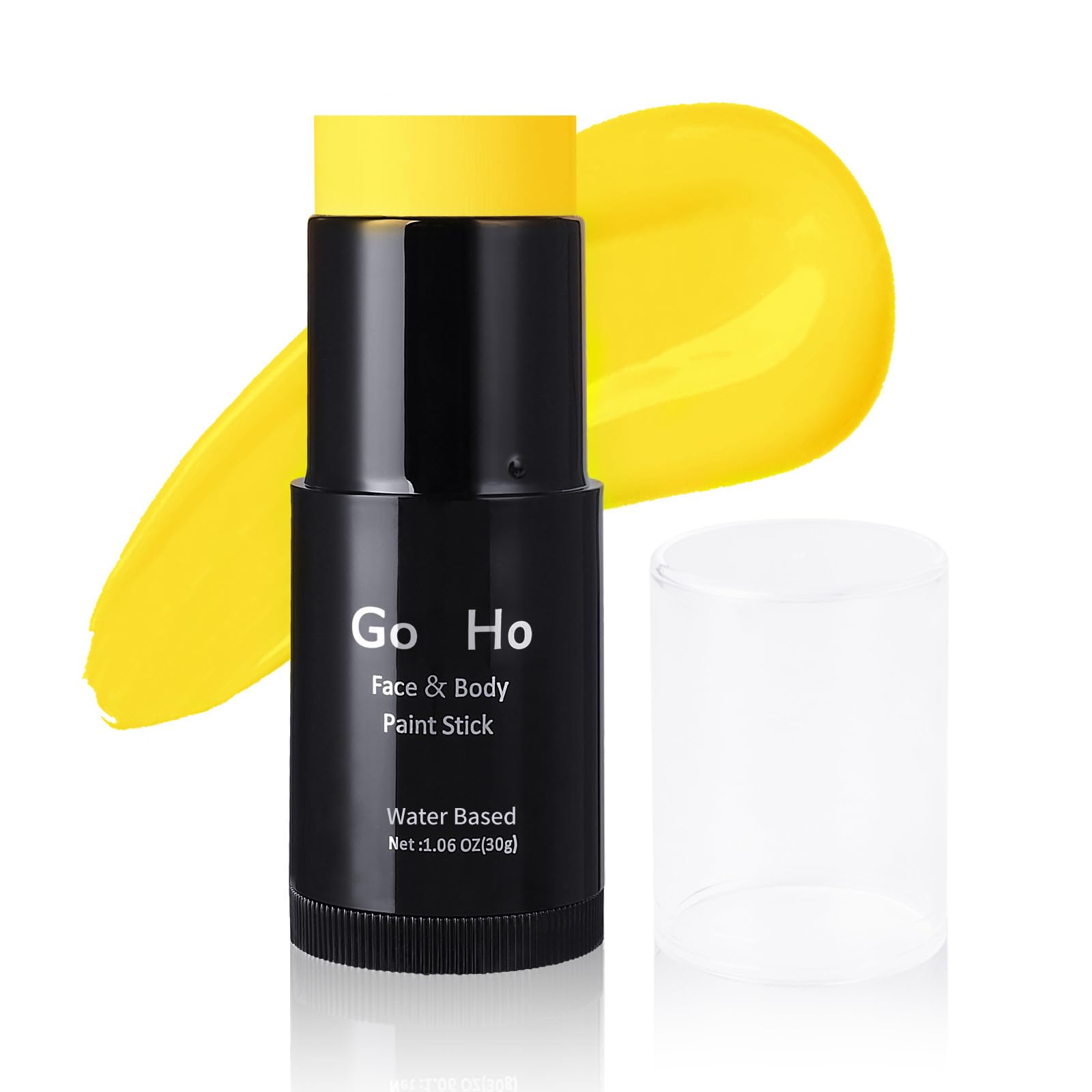 Go Ho Yellow Face Body Paint Stick,Water Based Washable Yellow Face Paint Stick,Non-Toxic Full-Coverage Cream Yellow Body Paint