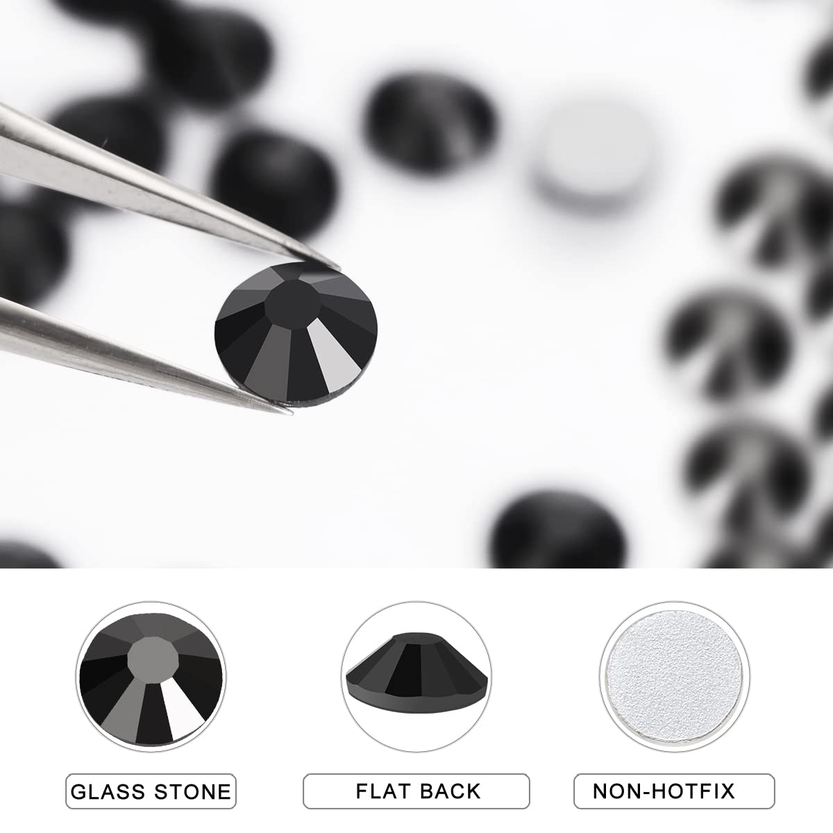 Novani Rhinestones Flatback Rhinestones Glass Gems Stones Jewels Round Gemstones Non-Hotfix Crystal For Crafts,Ss20,1440 Pieces,
