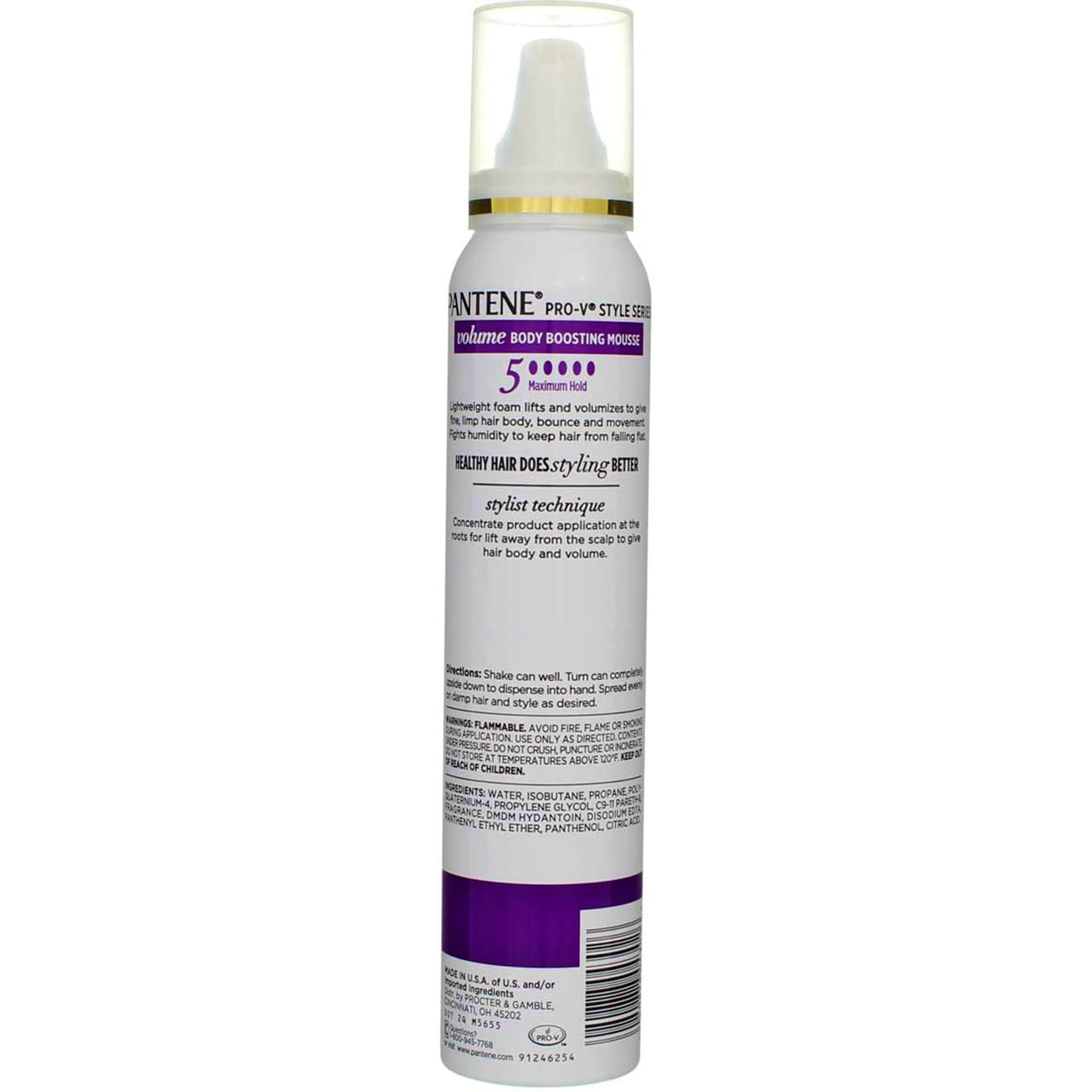 Pantene Mousse Pro-V Volume & Body 6.6 Ounce (195ml) (Pack of 6)