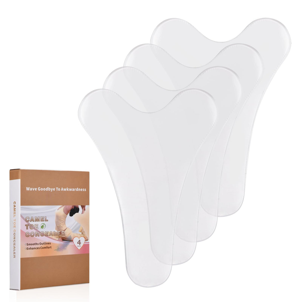 PRISESSA 4 Pack Y Shape Camel Toe Concealer, Reusable Camel Toe Cover, Seamless Camel Toe Hider, No Camel Toe Underwear Guard