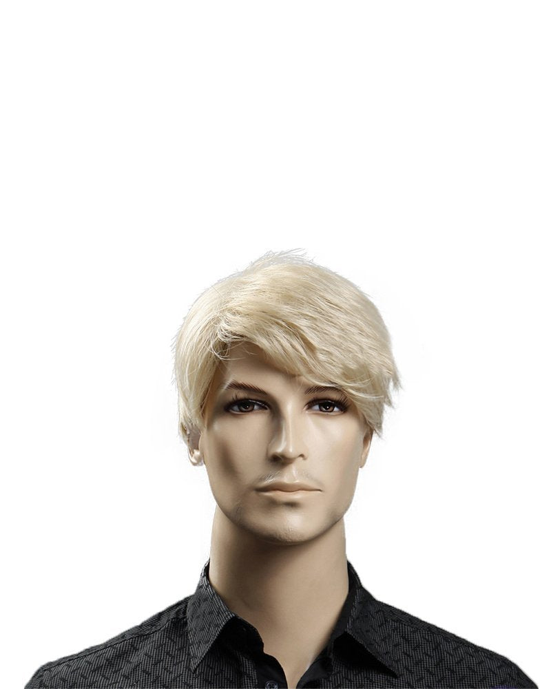 Kalyss 8'' Short Straight Men'S Blonde Color Wig Heat Resistant Synthetic Hair Wig (Blonde)
