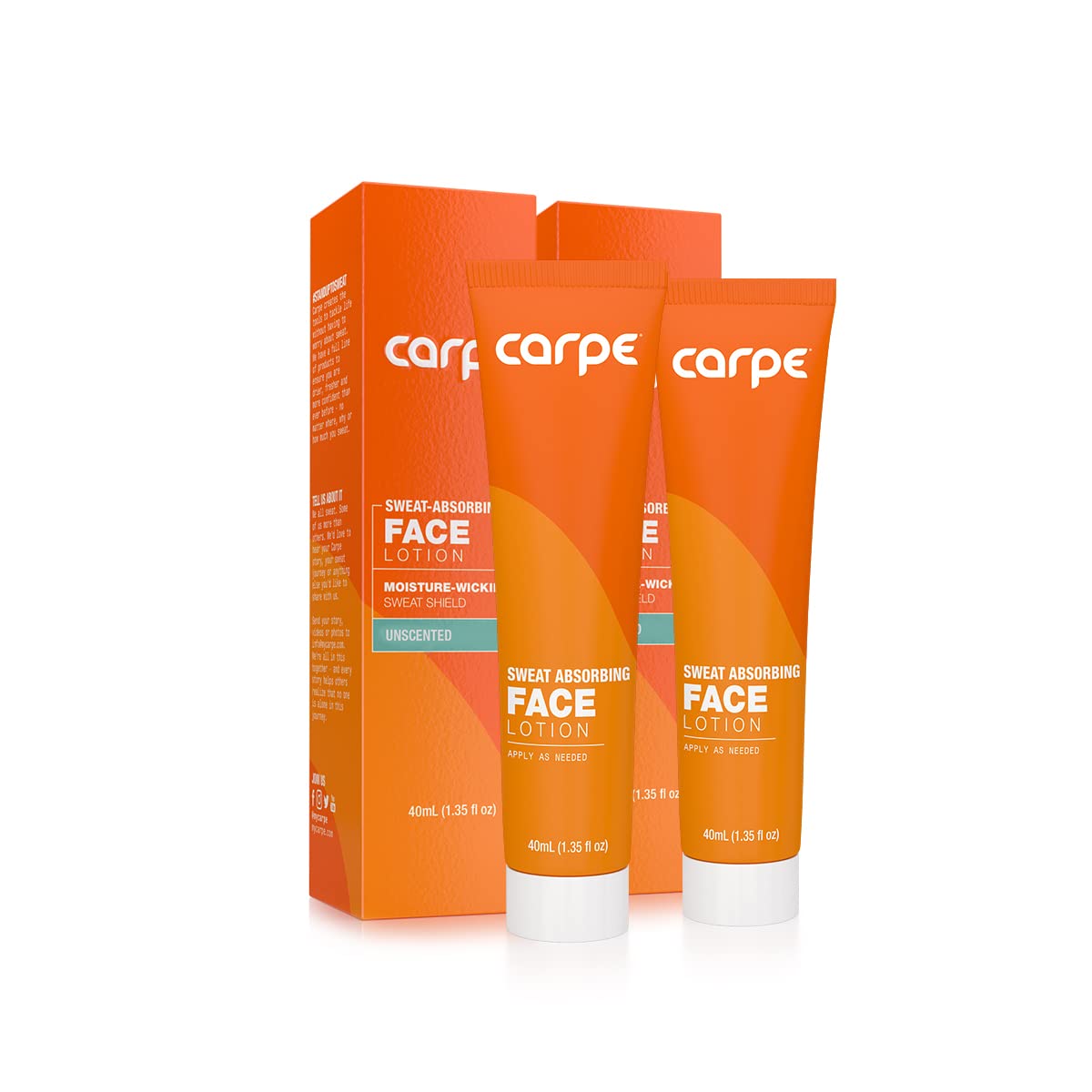 Carpe No-Sweat Face - (Pack of 2) Helps Keep Your Face, Forehead, and Scalp Dry - Sweat Absorbing Gelled Lotion - Plus Oily Face