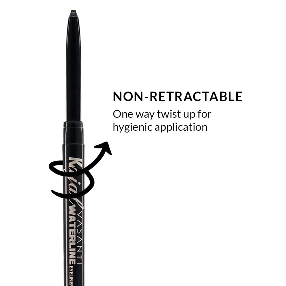 Vasanti Kajal Waterline Eyeliner Pencil - Long-Lasting, Waterproof, Smudge-Proof, Safe For Sensitive Eyes, Waterline Eye Liner -