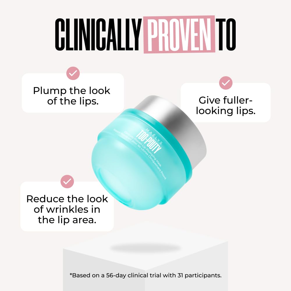 Malys Cosmetics Too-Pouty Clinically Proven Lip Plumping Mask - Helps Reduce The Appearance Of Fine Lines - Contains Adeplump To