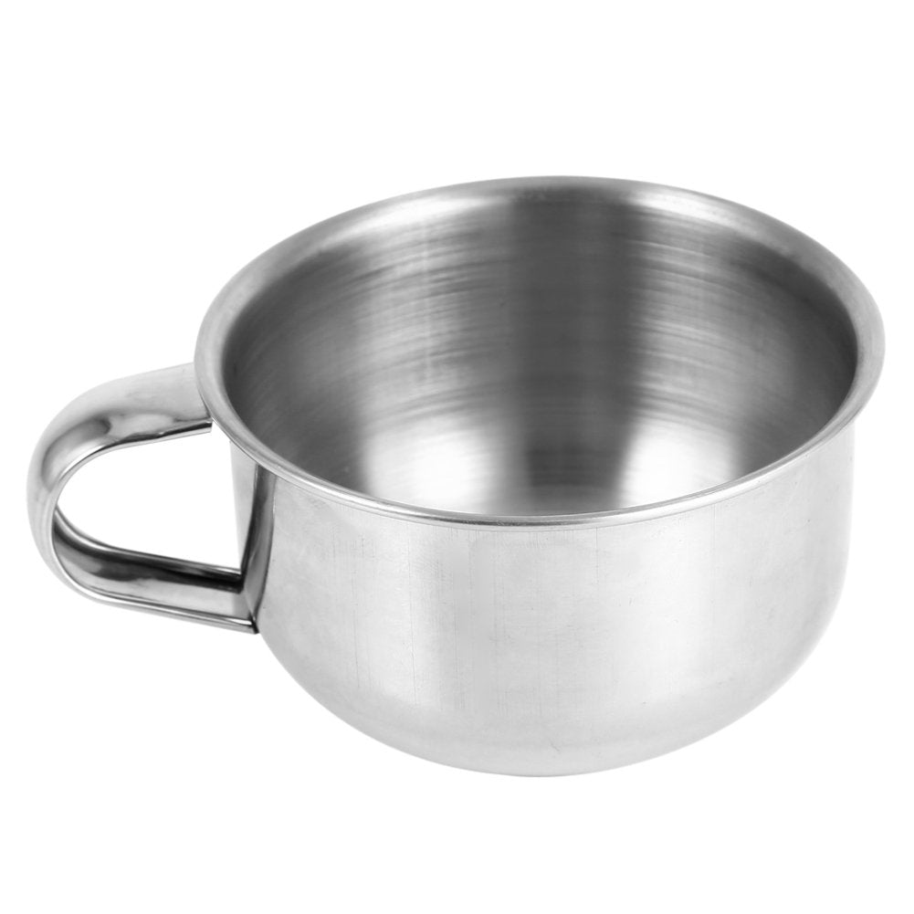 Haosie Shaving Soap Bowl Cup, Man Shaving Soap Bowl, 3.4inch Stainless Steel Soap Bowl with Handle, Metal Shaving Soap Mug Bowl 