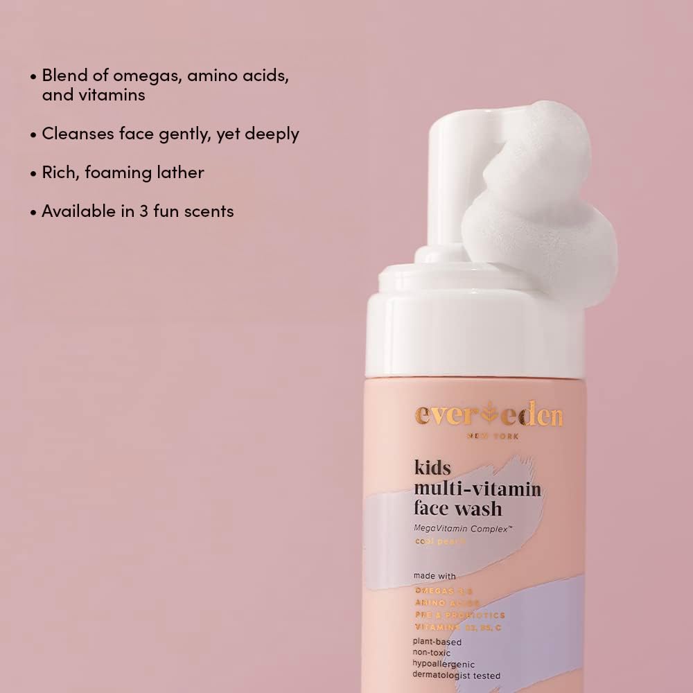 Evereden Kids Face Wash: Melon Juice, 3.4 Fl Oz. | Plant Based And Gentle Skin Care | Clean And Non-Toxic Face Wash | Multi-Vita