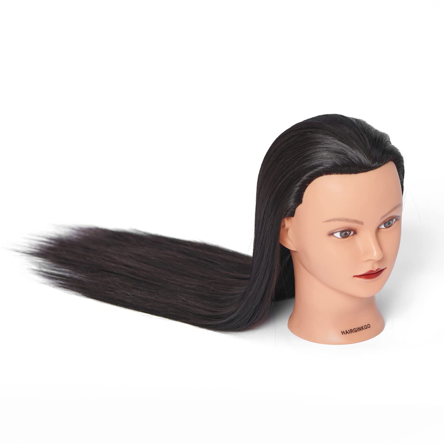 Hairginkgo Mannequin Head 26''-28'' Super Long Synthetic Fiber Hair Manikin Head Styling Hairdresser Training Head Cosmetology D