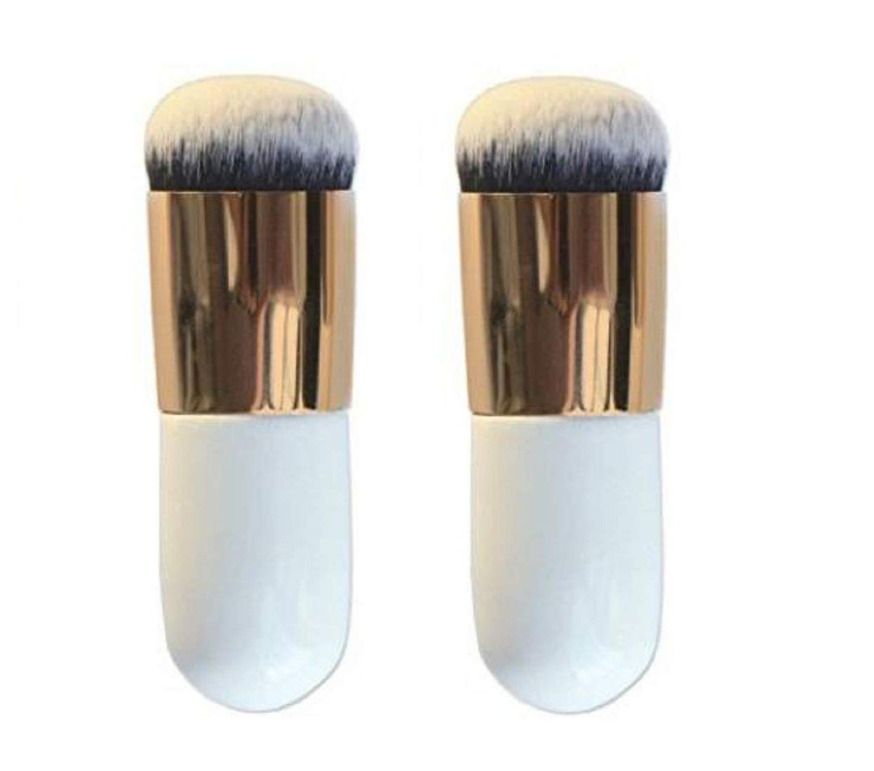 Angelie Makeup Cosmetic Face Powder Blush Brush 2Pcs (White)