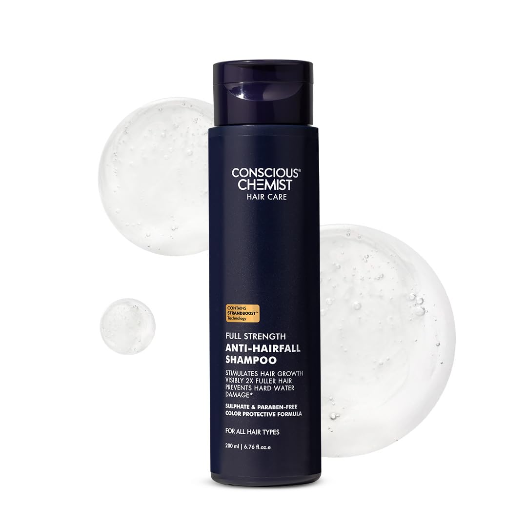 Conscious Chemist Anti Hairfall Shampoo | Saw Palmetto, Yeast Extract, Rosemary Oil & Keratin | 2X Hair Fall Control & Hair Grow