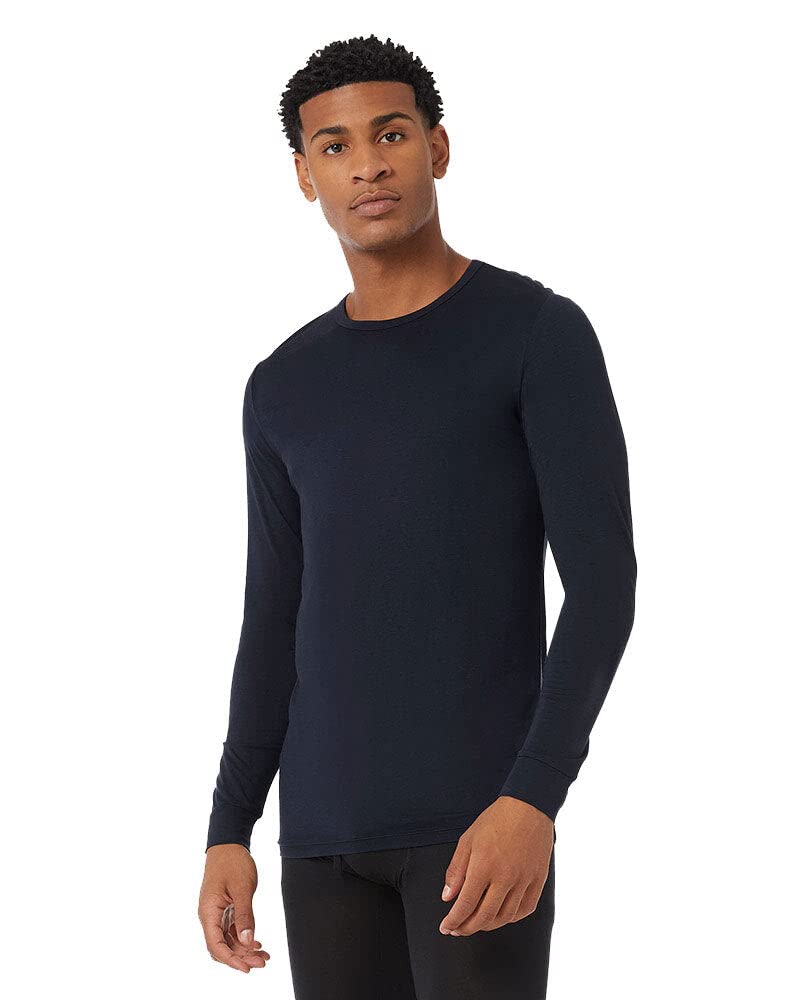 32 DEgREES Mens Lightweight Baselayer crew Top  Long Sleeve  Form Fitting  4-Way Stretch  Thermal, Stormy Night, XX-Large
