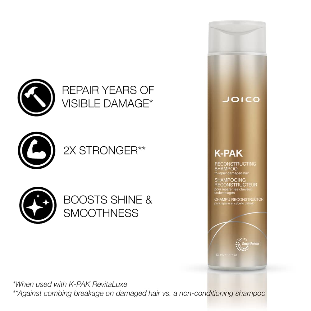 Joico K-PAK Daily Reconstructing Shampoo | For Damaged Hair | Repair & Prevent Breakage | Boost Shine | With Keratin & Guajava F