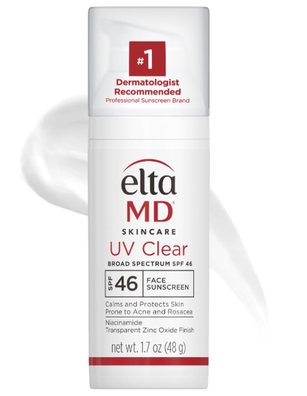 Eltamd Uv Clear Face Sunscreen Spf 46, Oil Free Sunscreen With Zinc Oxide, Dermatologist Recommended Sunscreen,1.7 Oz Pump
