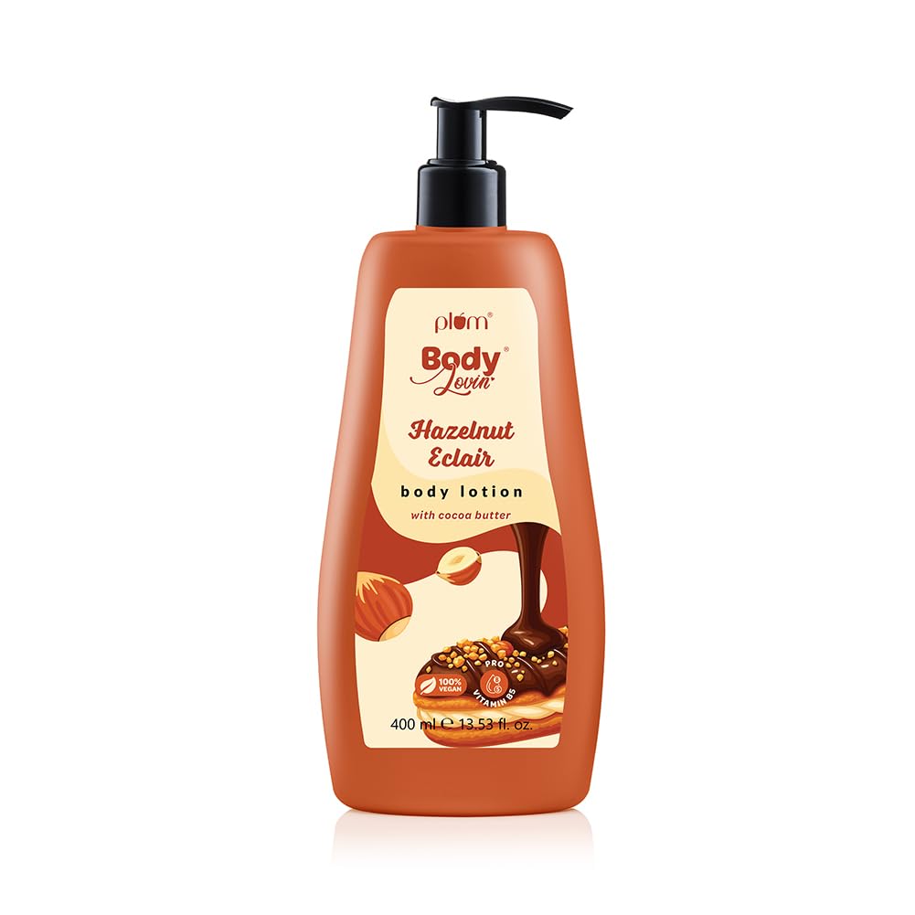 Plum Bodylovin Hazelnut Eclair Body Lotion | Cocoa Butter & Vitamin B5 For Deep Moisturization | Hazelnut & Vanilla Notes | Non