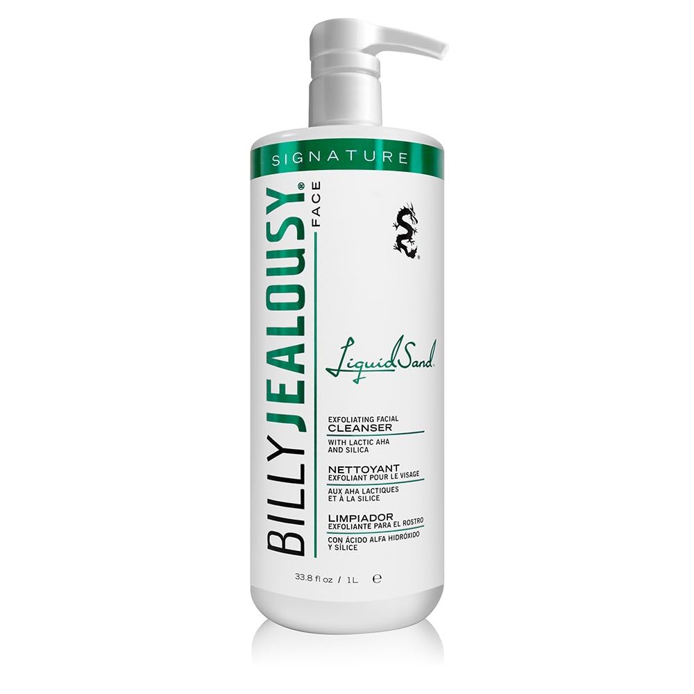 Billy Jealousy LiquidSand Exfoliating Face Cleanser for All Skin Types, Mens Face Wash for Daily Exfoliation of Dead Skin Cells 